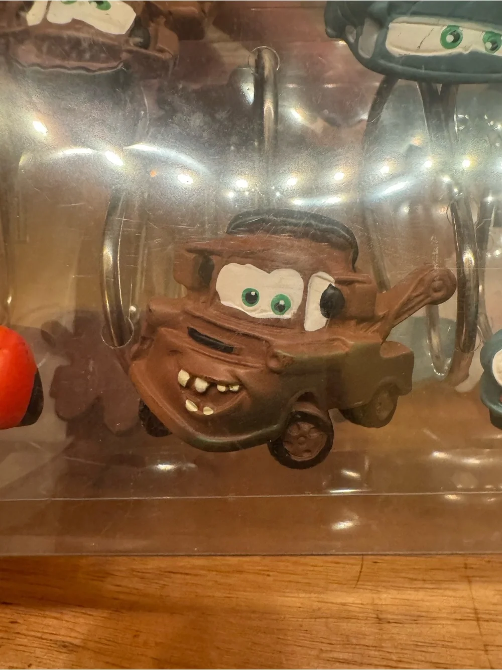 Disney Cars Themed Shower Curtain Hooks with Red, Blue, Brown Characters